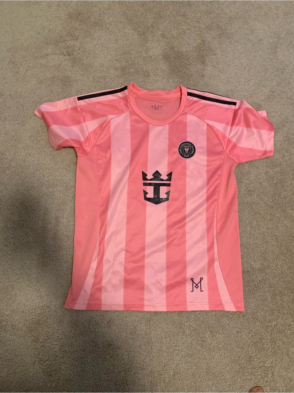 Kids Pink Striped Athletic Tee - Unbranded